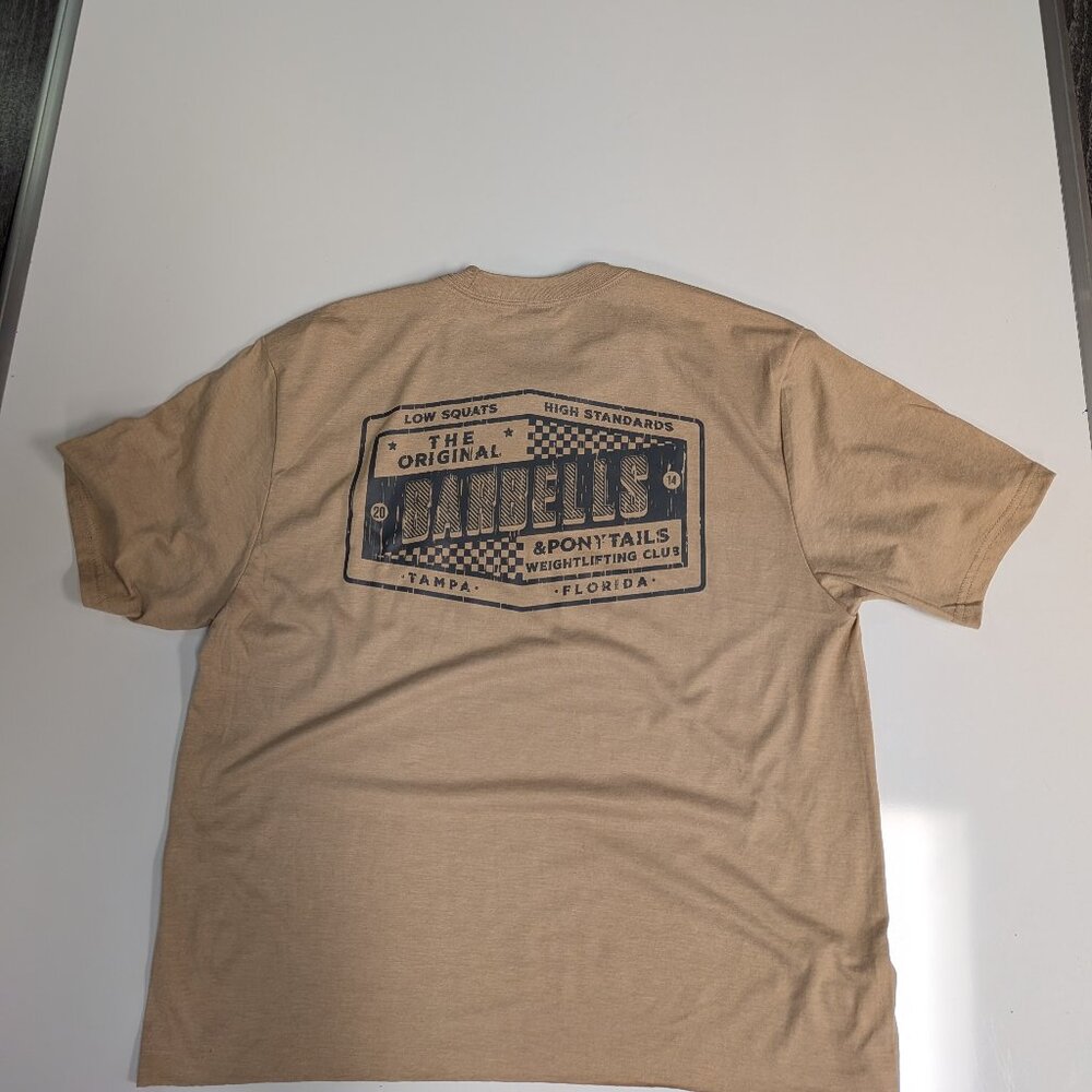 Barbells And Ponytails Crop "Checkered Logo" S/S Tee T-Shirt Sz M NEW